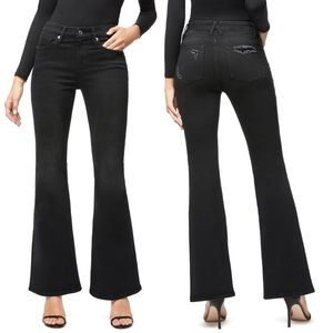Good American Flare High Rise Denim Jeans NWT Size 18 Black